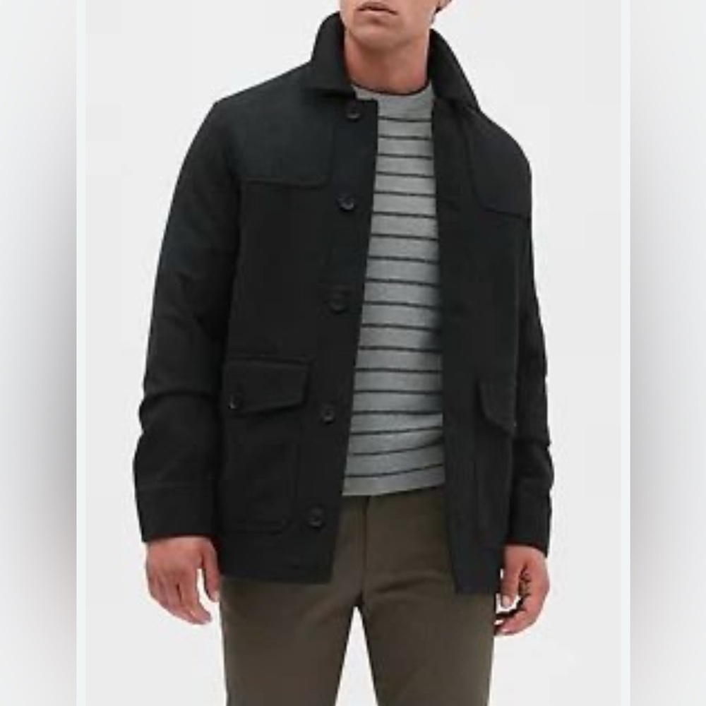 Banana Republic Wool Blend Coat Jacket Men's - DARK NAVY Size L